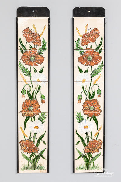 Handmade set of floral tiles