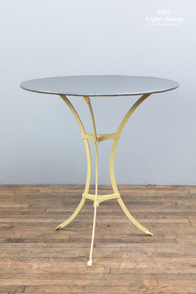 Handmade zinc topped bistro table