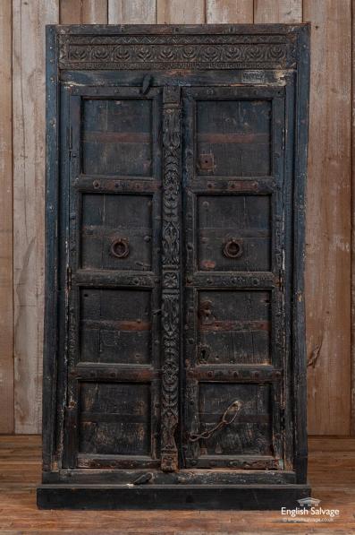 Hardwood storage cupboard with antique doors