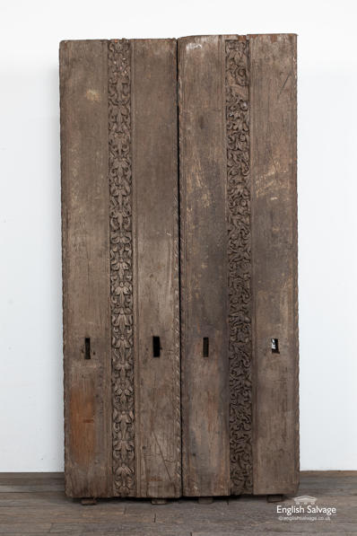 Heavy antique carved teak decorative slabs