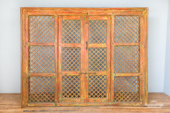 Heavy hardwood ornate double door panel