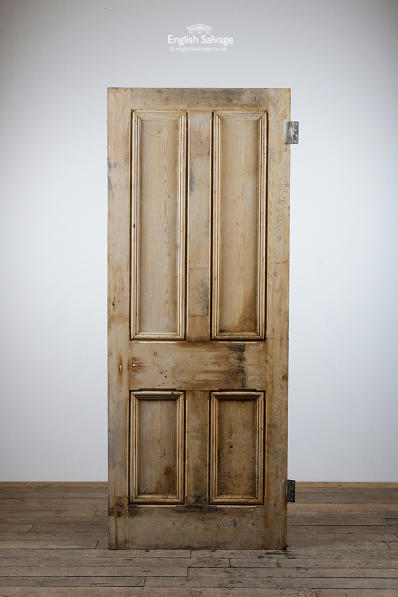 Heavy pine four panelled old door