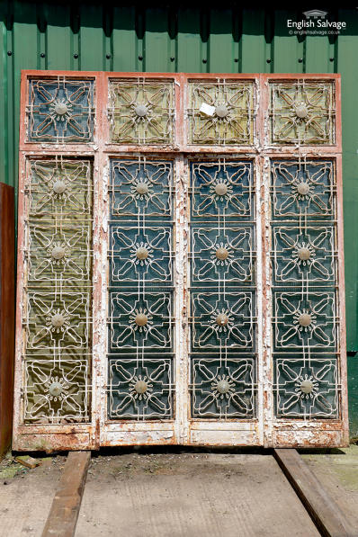 Heavy reclaimed ironwork screen with doors