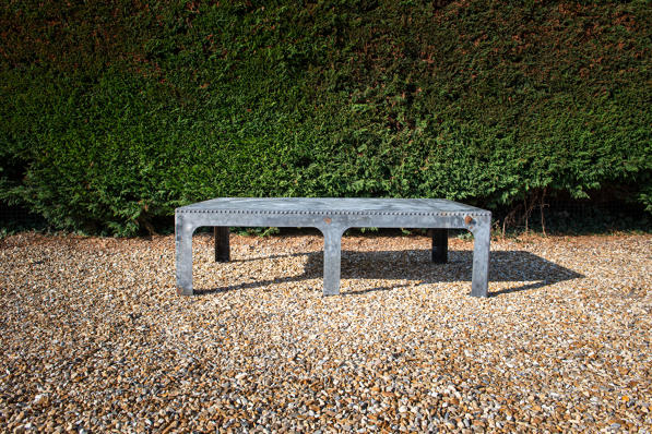 Huge industrial galvanised coffee table