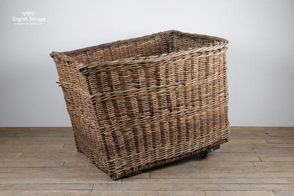 Huge salvaged wicker laundry basket