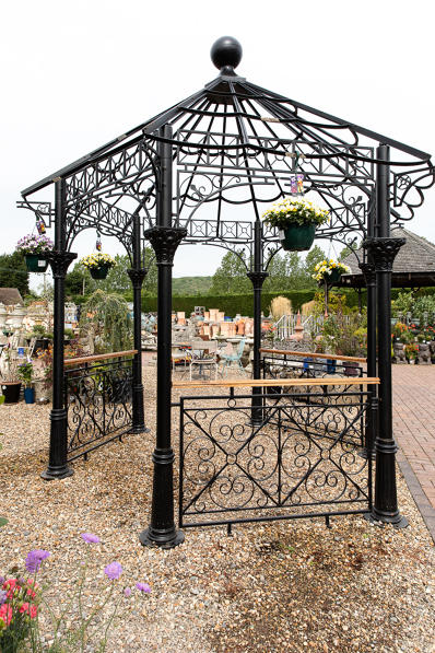 Large cast iron gazebo with a glass roof