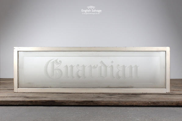 Large Guardian Etched Glass Sign in Frame