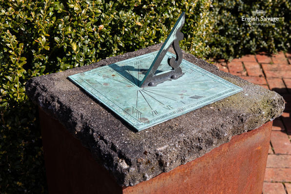 Large mounted bronze sundial