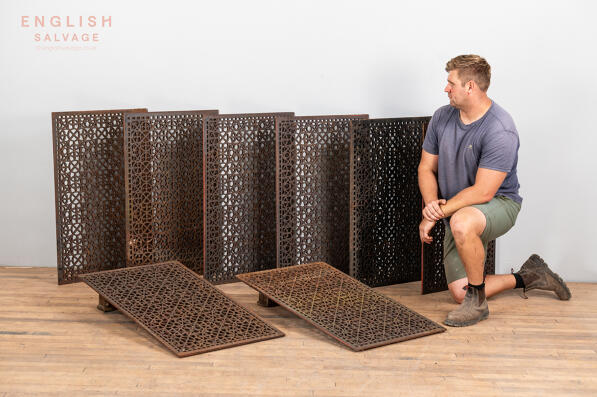Large reclaimed cast iron grilles