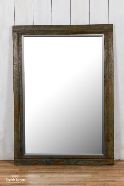 Large reclaimed teak wood mirror