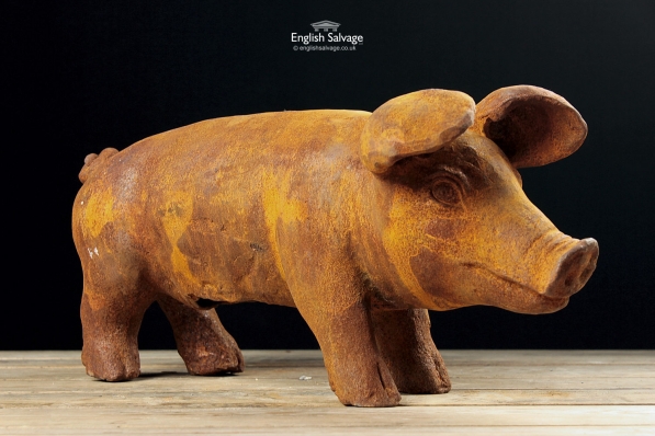 Large Rusty Pig Statues