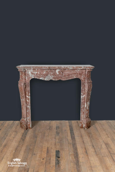 Louis XV pompadour rouge marble fireplace