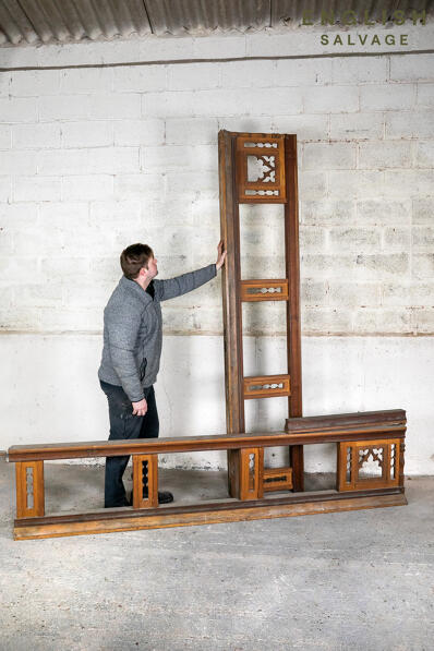 Low Victorian oak communion rail
