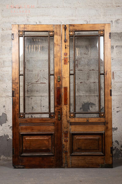 Mahogany glazed double doors ex Strand hotel