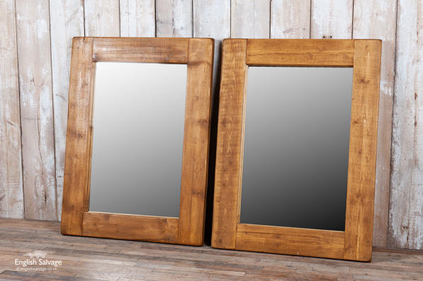 Mirrors made from reclaimed roof joists 