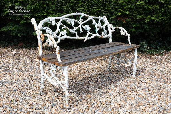 Naturalistic 19thC cast iron garden bench
