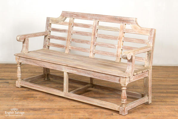 Neo Lutyens style wooden garden bench