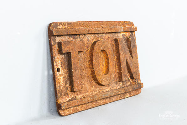 Old cast iron Ton sign