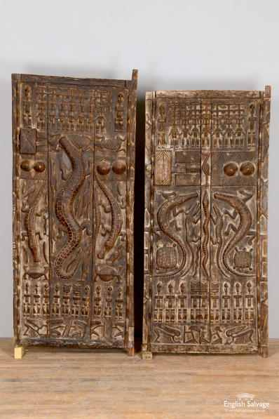 Old hardwood West African tribal doors
