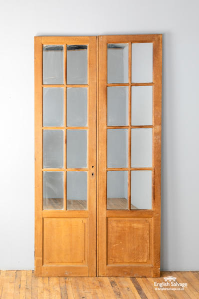 Old mirrored multi panel oak double doors