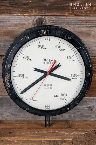 Old pressure gauge converted into a clock