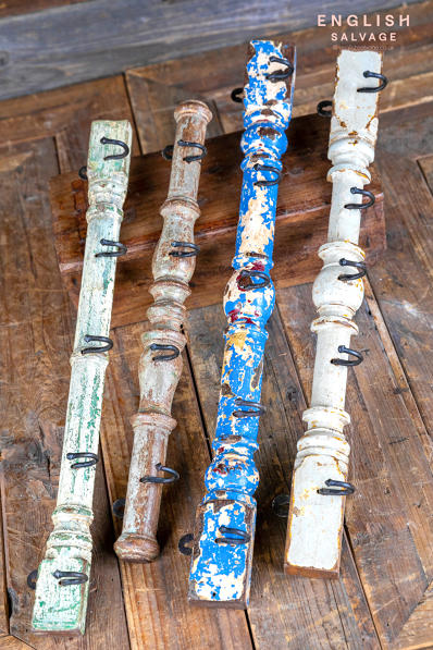 Old wooden spindle hook sets