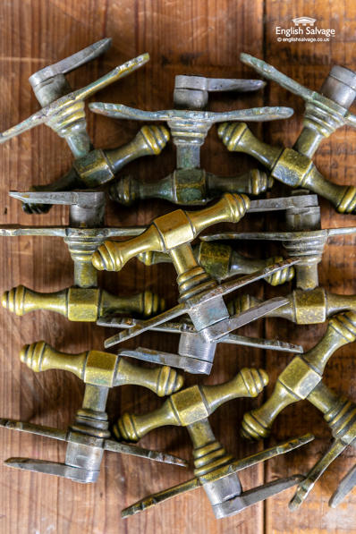 Original antique brass cupboard latches