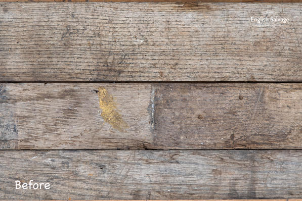 Original antique narrow oak floorboards