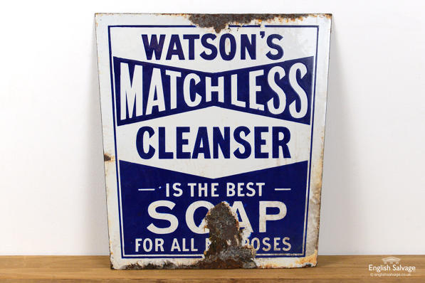 Original enamel advertising sign Watsons soap