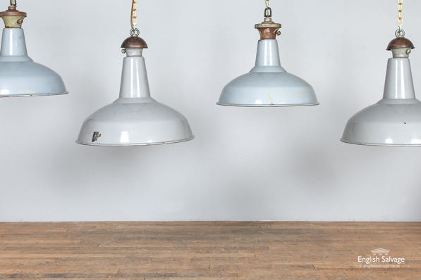 Original industrial grey pendant lights