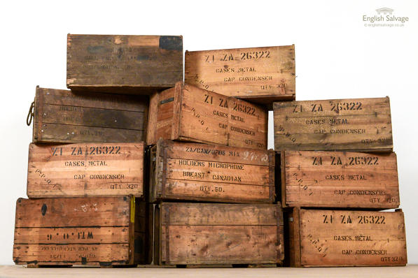 Original printed storage crates 