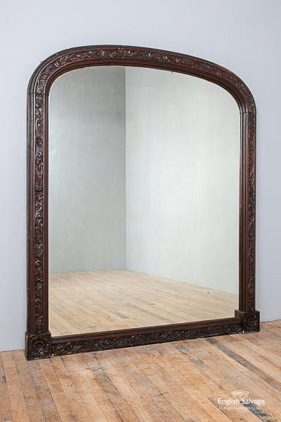 Original scrolling foliate overmantle mirror