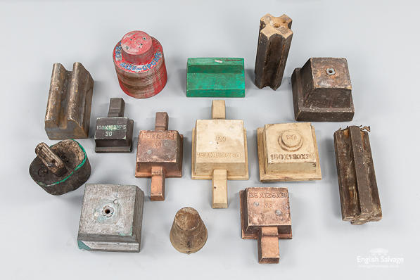 Original selection of wooden factory moulds