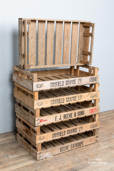 Original wooden potato produce crates