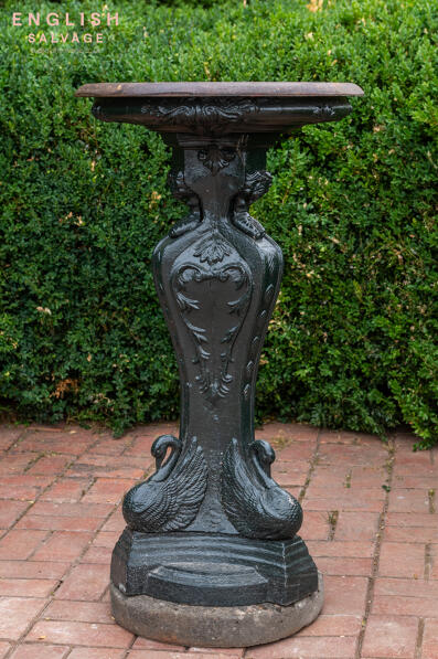 Ornate cast iron birdbath