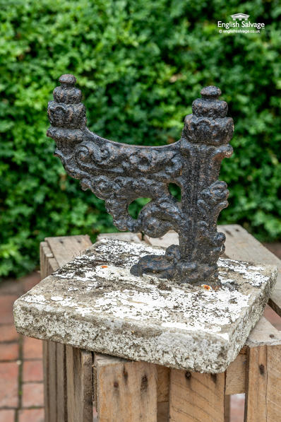 Ornate cast iron boot scraper composite base