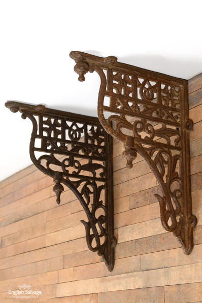 Ornate heavy cast iron brackets