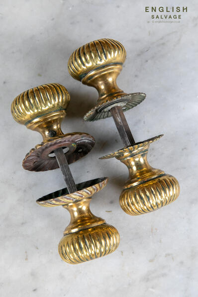Ornate original Victorian door knobs