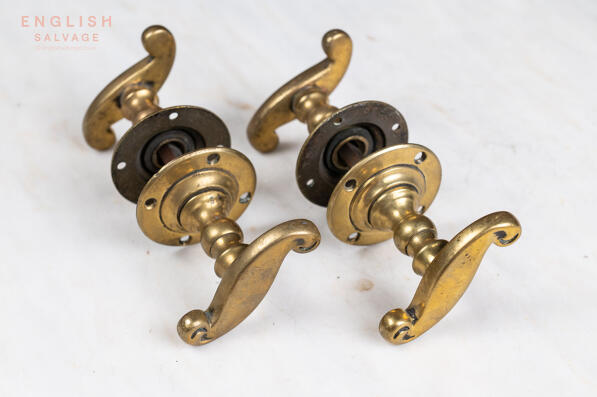 Ornate oval Victorian door knobs