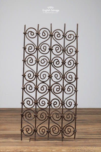 Ornate scrolled wrought iron Jali panels