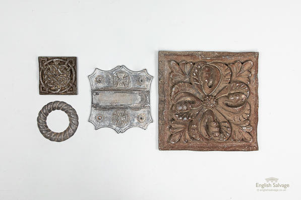 Ornate selection of heavy lead plaques