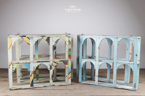 Painted Arched Hardwood Wall Shelves