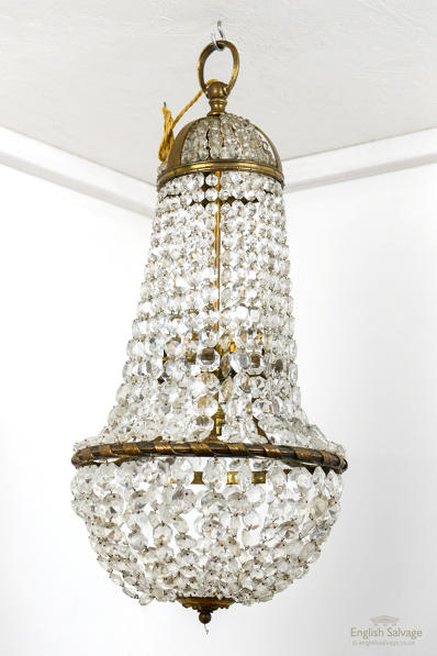 Pair Antique French Crystal Chandeliers, Chandelier In English From French
