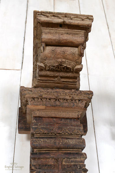 Pair of large reclaimed teak pillars