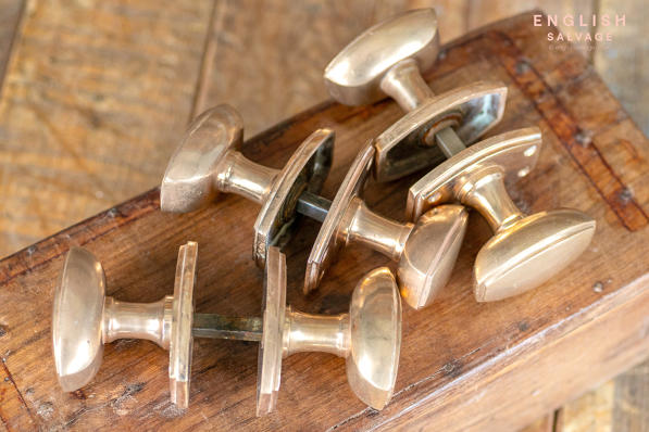 Quality oval brass knobs from early 1900s
