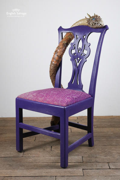 Quirky upcycled purple dragon chair