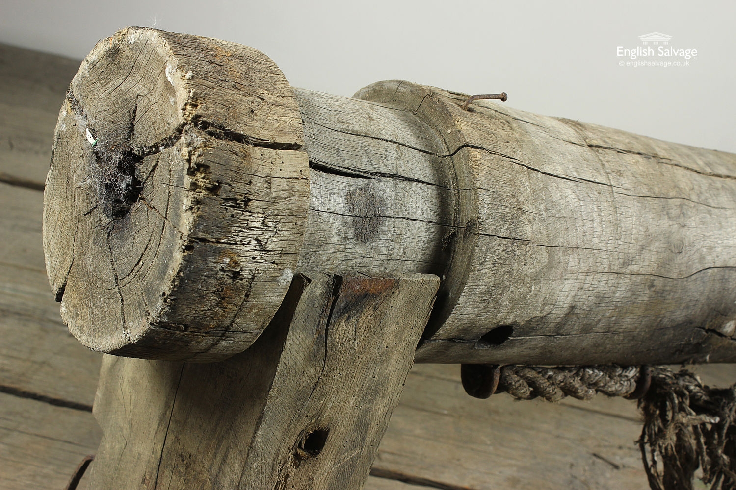 Rare Antique Wooden Well Winder
