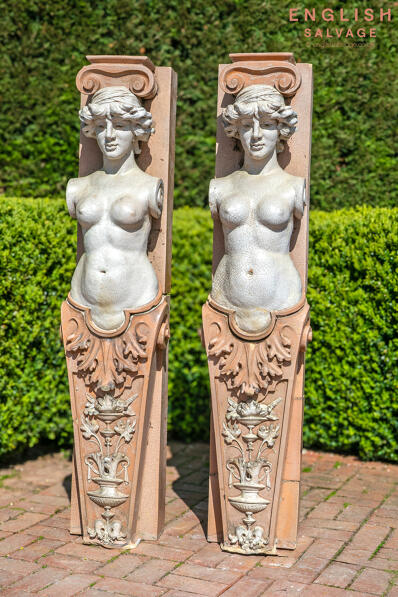 Rare stoneware caryatids circa 1900