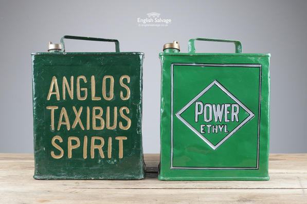 Rare vintage green petrol cans