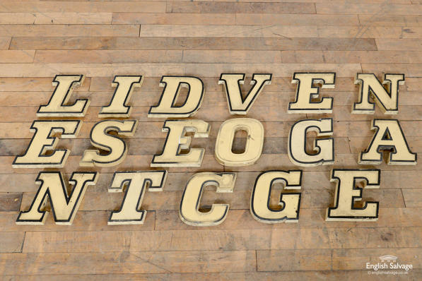Reclaimed 1960s cream + black signage letters